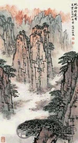 宋文治 北海彩霞图 镜心 设色纸本