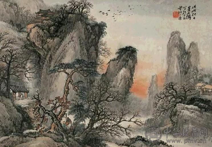 吴石僊1898年作深山隐逸镜心设色纸本收藏资讯|艺术家|书画家|书画名人