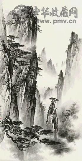 郭传璋 黄山峭壁 镜心 纸本水墨