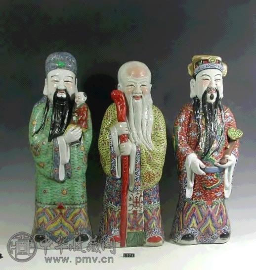 民国 粉彩福禄寿三星人(3件)