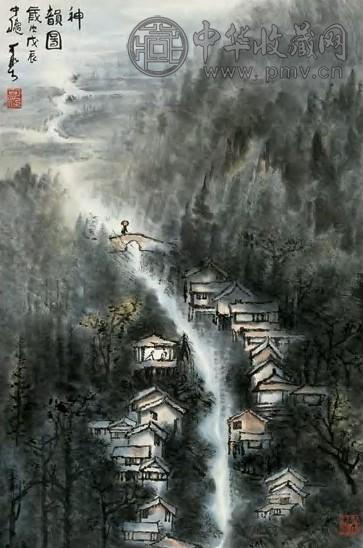 李可染 1988年作 神韵图 立轴 设色纸本
