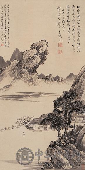 张风 戊戌(1658年)作 谷音闻樵 立轴 水墨纸本