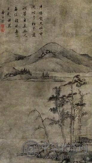 查士标 山水 立轴 纸本