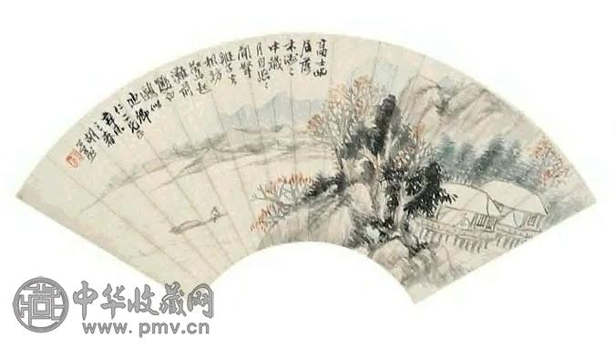 胡公寿 山水 扇面 纸本