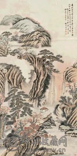 汪昉 山水 立轴 设色纸本