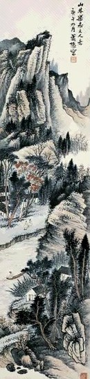 萧愻 山水 立轴 设色纸本