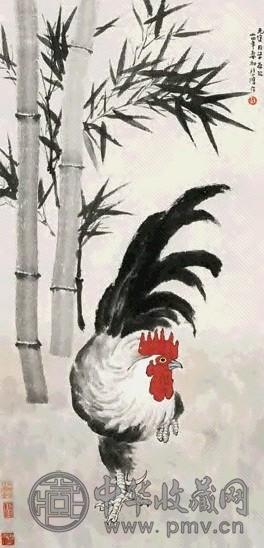徐悲鸿1935年作竹林昂首图立轴设色纸本收藏资讯|艺术家|书画家|书画