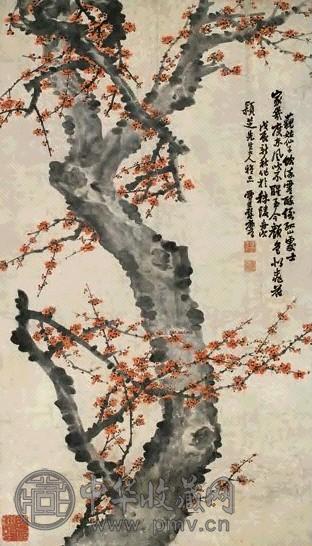 彭玉麟 1868年作 梅花知已图 立轴 设色纸本