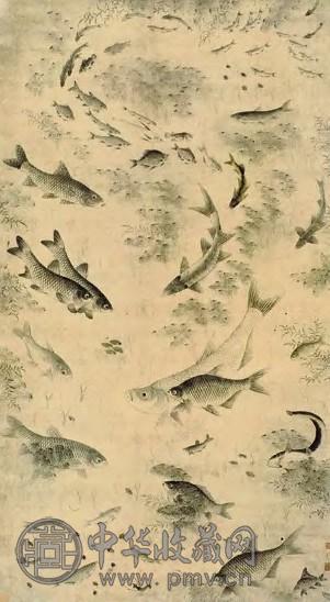 百鱼图 轴