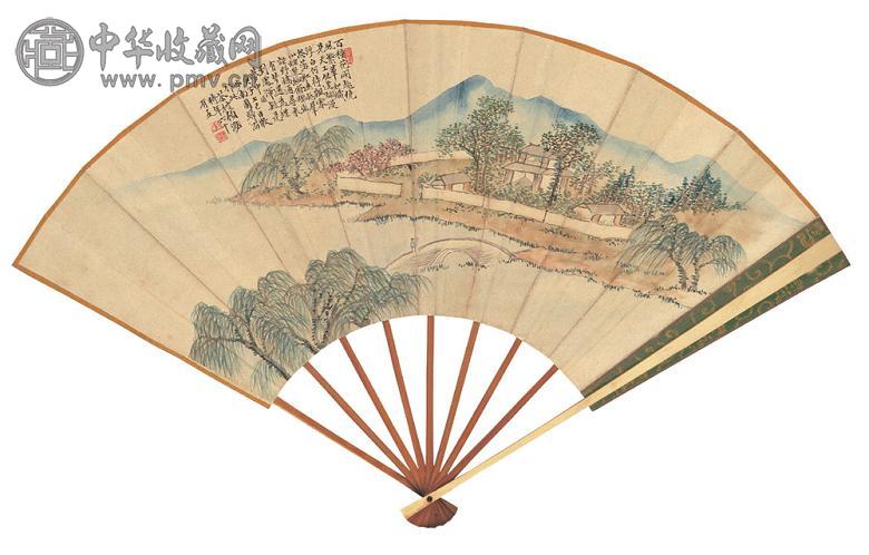 顾潞 莫枚 庚子(1900年)作 烂漫清兴 隶书 设色纸本