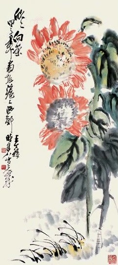 王个簃 1984年作 花卉 镜心 设色纸本