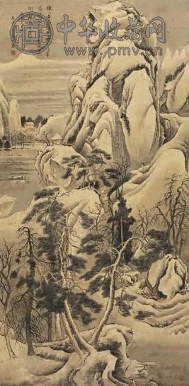 张宗昌 溪山好风景 轴 设色纸本