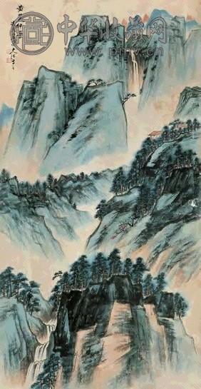 慕凌飞 黄山天绅亭 镜心 设色纸本