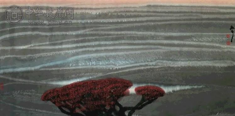 周韶华 2000年作 秋烟层层 镜心 设色纸本
