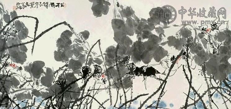 崔如琢 1942年 听雨 镜心 设色纸本
