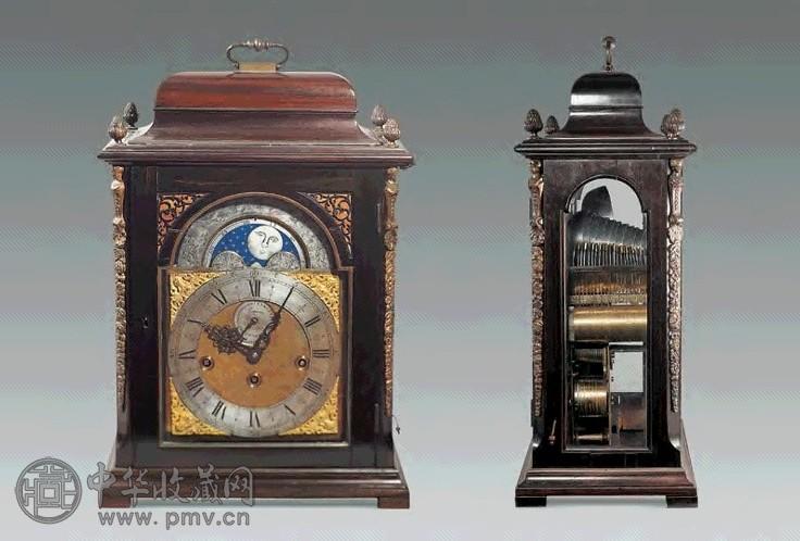 十八世纪 英国硬木框音乐机械台钟