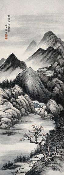 苏楚白 山水 立轴 设色纸本
