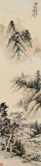 董寿平 山水 立轴 设色纸本