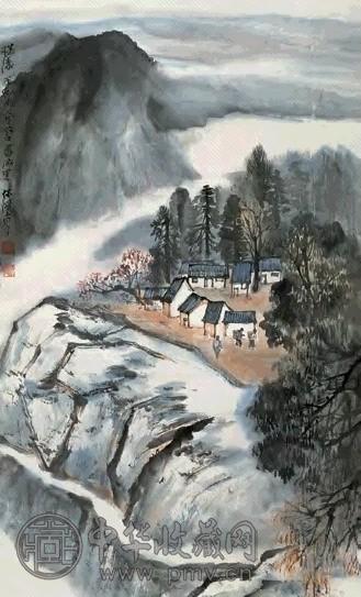 何海霞 山居图 镜心 设色纸本