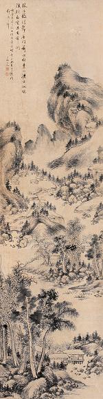 邓涛 1881年作 山水 立轴