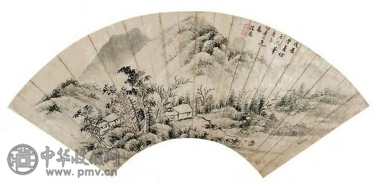 孙蕙 山水 扇面 水墨纸本