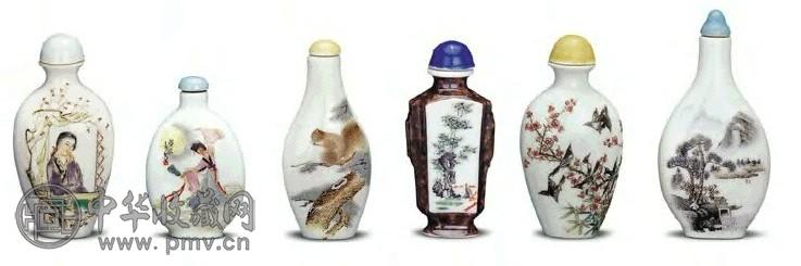 现代 各式粉彩烟壶(6件)