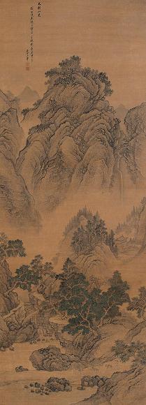王翚 1688年作 太行山色 立轴 设色绢本