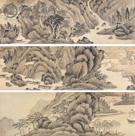 方从义(款) 溪山渔隐 手卷 纸本