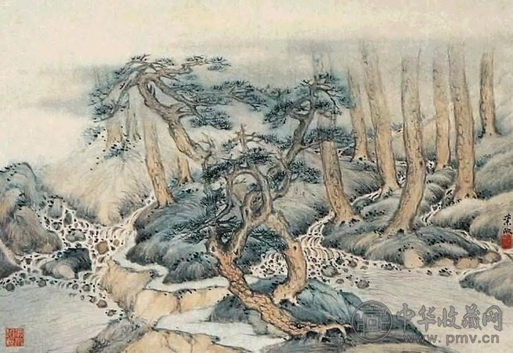 叶欣 山水 镜心 设色纸本