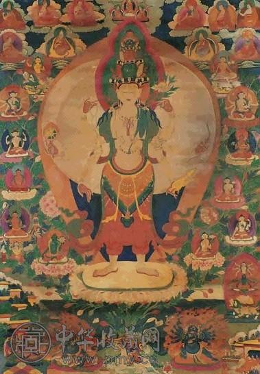 清 十一面大悲观音唐卡