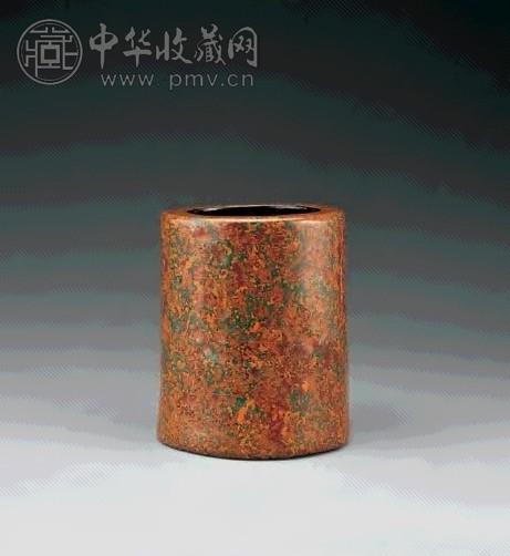 民国 俞金海制菠萝漆竹胎笔筒