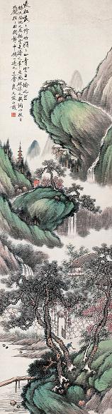 陈光豫 近代 松山寄兴 立轴 设色纸本