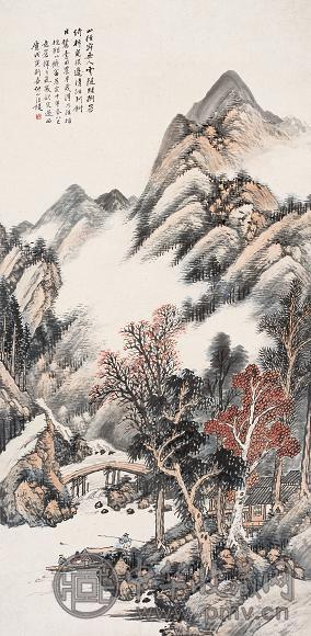 汪琨 山水 立轴 设色纸本