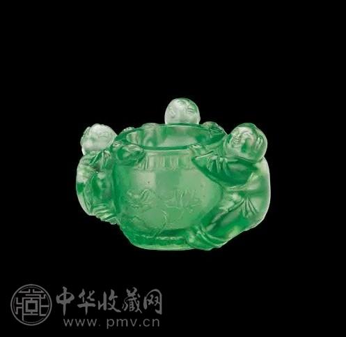 清 绿料婴戏水呈