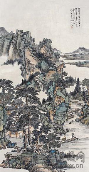 汪琨 山水 立轴 设色纸本