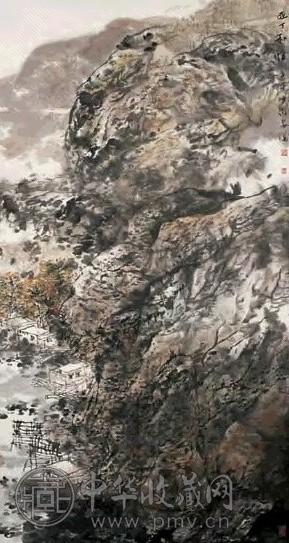 王潮安 2002年作 亚丁秋喧 镜心 设色纸本