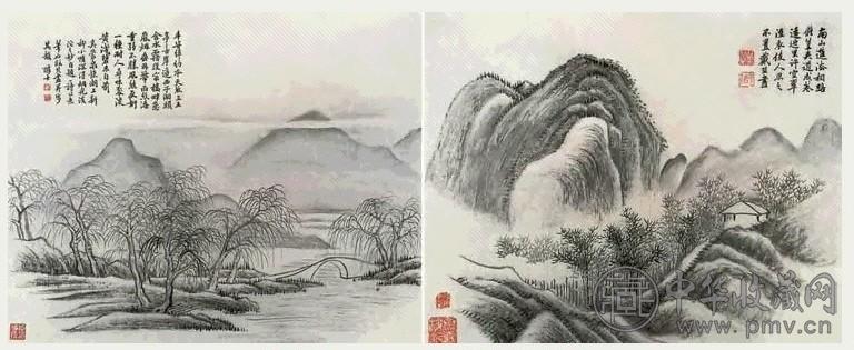 戴熙 山水 册页 水墨纸本