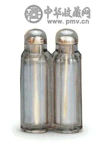 清 水晶双联烟壶