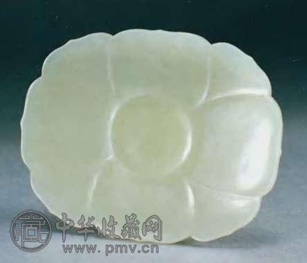 清晚期 白玉花口烟碟