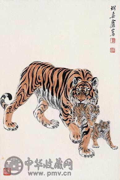 胡爽厂 虎 立轴 纸本