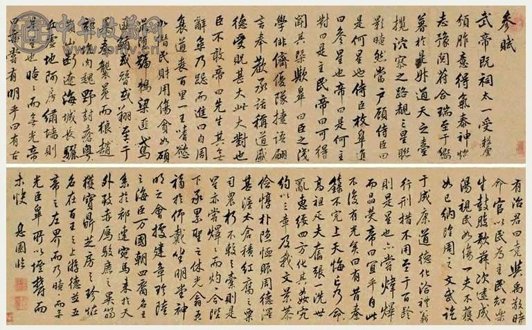 张廷枢 行书参赋 手卷 纸本