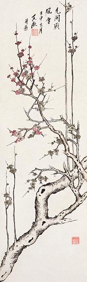 何香凝 梅花 立轴 设色纸本