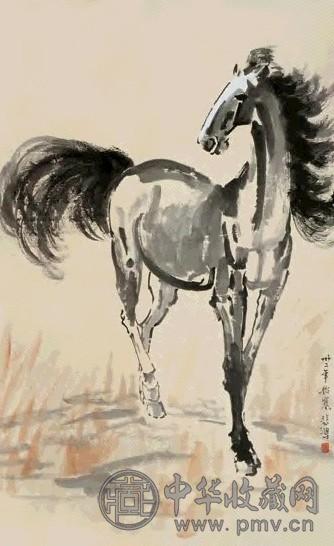 徐悲鸿立马图立轴水墨纸本收藏资讯|艺术家|书画家|书画名人|书法家