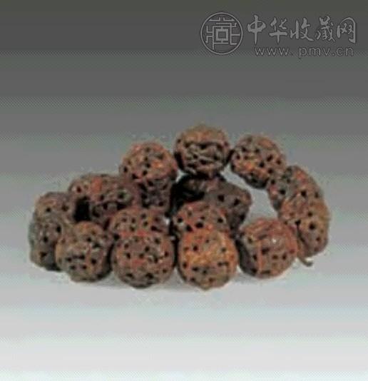 清 核微雕人物手串