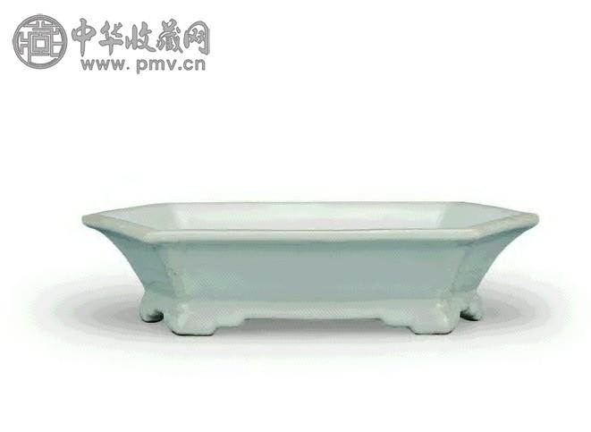 清 乾隆 仿官釉盆盆景