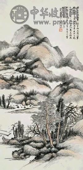 吴湖帆 1921年作 秋山图 立轴 设色纸本