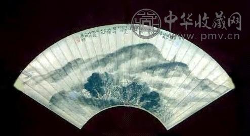 沈元咸 山水(2件选1) 扇面 设色绢本