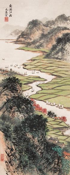 周元亮 春满江南 立轴 纸本