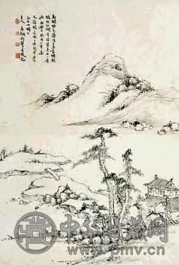 寿石工 等 山水 立轴 水墨纸本
