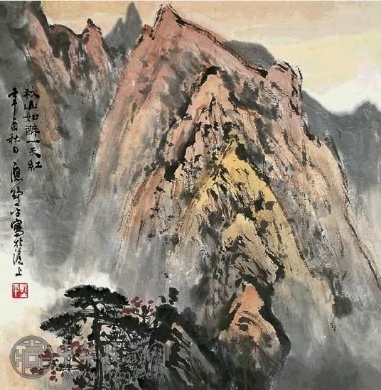 应野平 1981年作 秋山如醉图 镜心 设色纸本